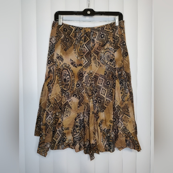 JohnPaulRichard Dresses & Skirts - JohnPaulRichard Brown And Black Pattern Midi Skirt